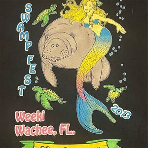 Weeki Wachee Swampfest 2013 20th Anniversary T-Shirt 2XL Unisex Mermaid Manatee